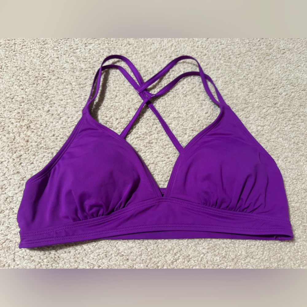 EUC Athleta brand Purple Swim Top SZ M with Adjustable Straps